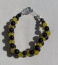 Black Onyx & Yellow Agate Gemstone Woven Beaded Chakra Bracelet "Yeira" - Image 7