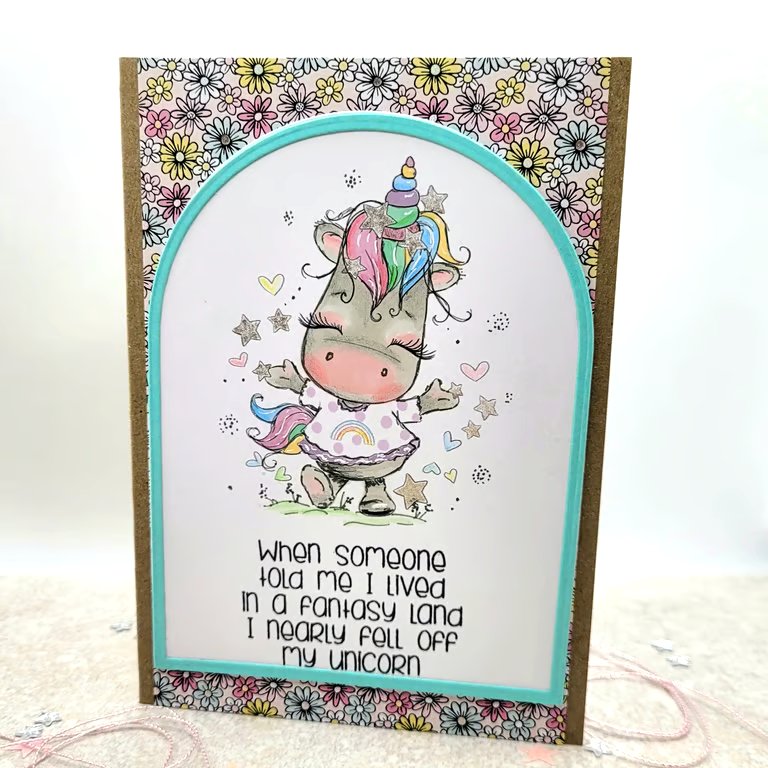 Greetings Card - unicorn, fantasy land, uplifting message, fun card