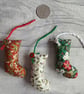 SOLD - Scrapbox Stockings - Mini Stocking Tree Decorations Christmas Decorations - Image 6