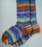 Hand-cranked Knitted Ribbed Wool Socks Size 4 to 5 - Image 2