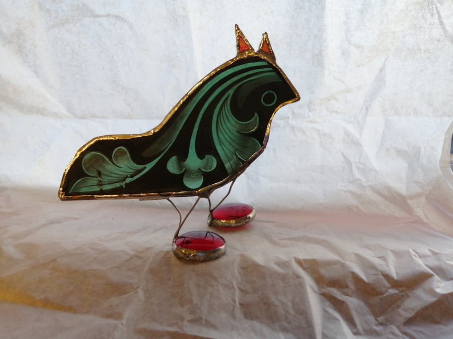 Stained Glass Quirky Christmas Bird -  Pip