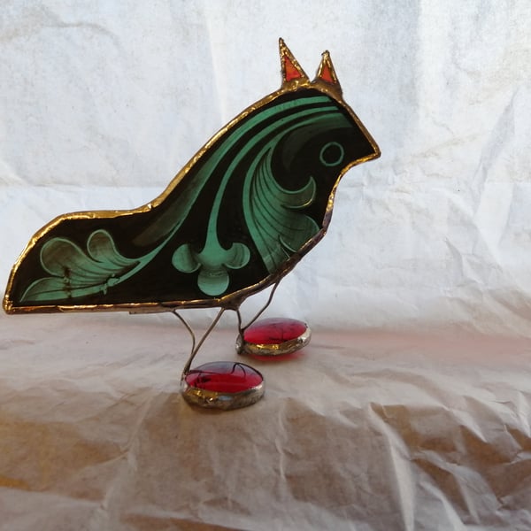 Stained Glass Quirky Christmas Bird -  Pip