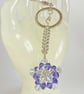 Handbag Charm, Purple Crystal Star, with a Chainmaille Chain and Keyring - Image 9