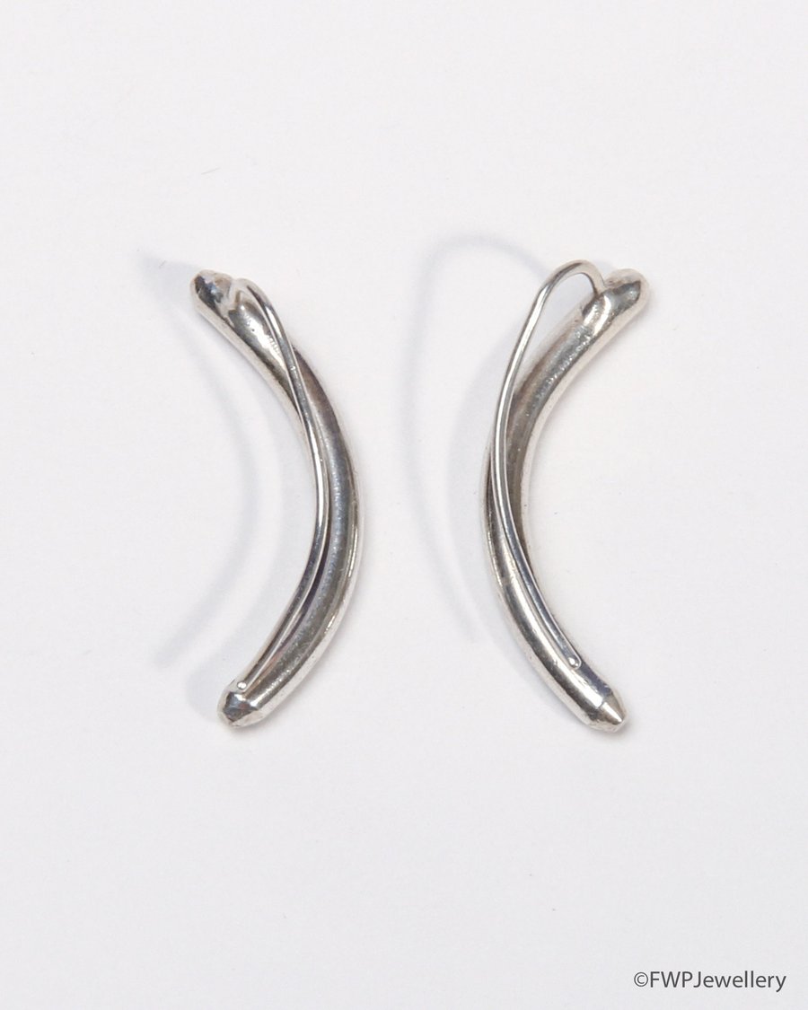 Silver Curve Hoop Earrings