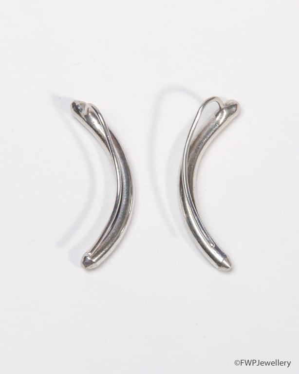 Silver Curve Hoop Earrings