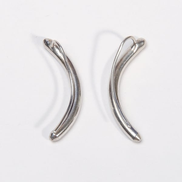 Silver Curve Hoop Earrings