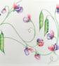 "Summer Sweet Peas" A5 Watercolour and Pen Original Art Print