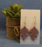 Textured Leaf Dangle Earrings - Image 7