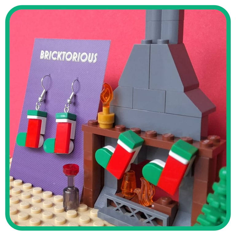 Lego Christmas Stocking Earrings