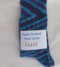 Hand-cranked Knitted Ribbed Wool Socks Size 6 to 7 - Image 5