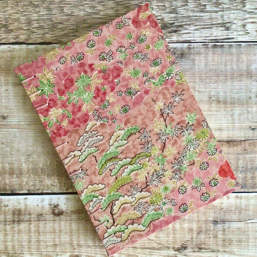 CUSTOM ORDER FOR EF - A5 Blank Book with Up-cycled Kimono Silk