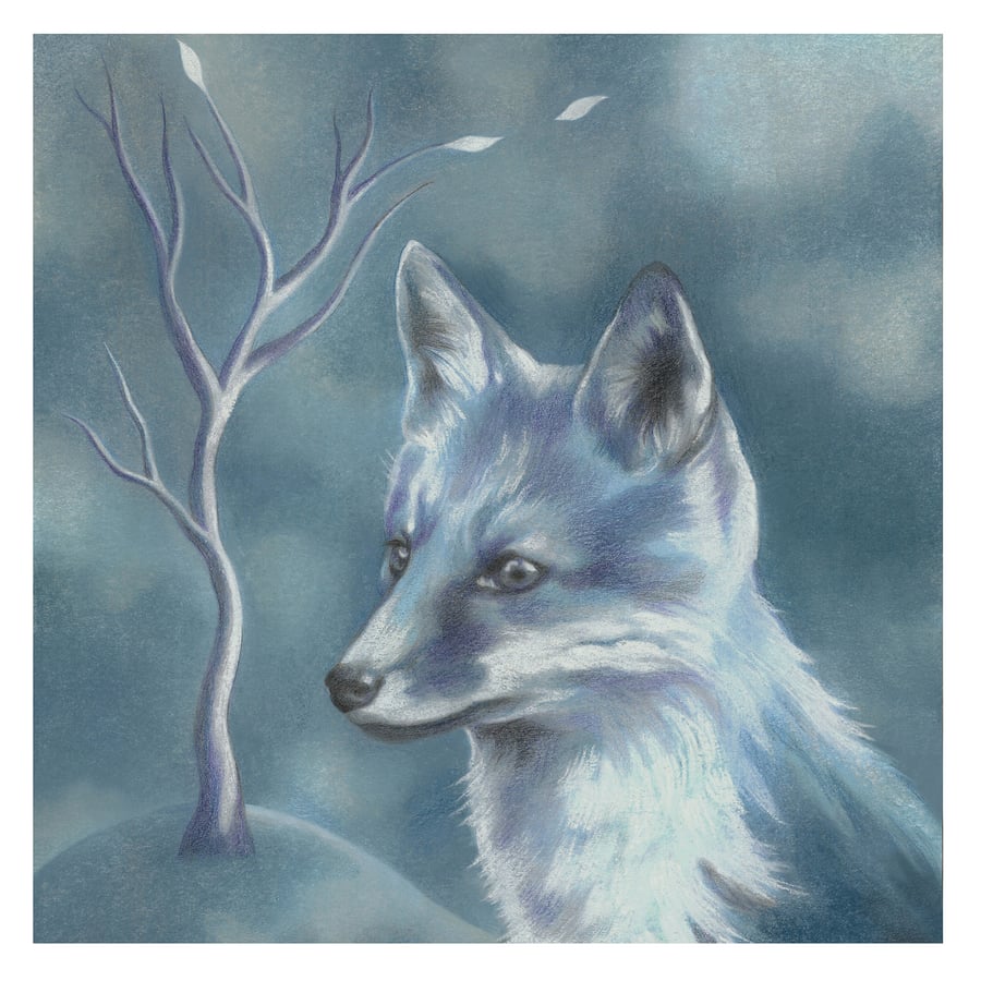 Fox Giclee Art print - "Twilight Wandering". Atmospheric Art. 