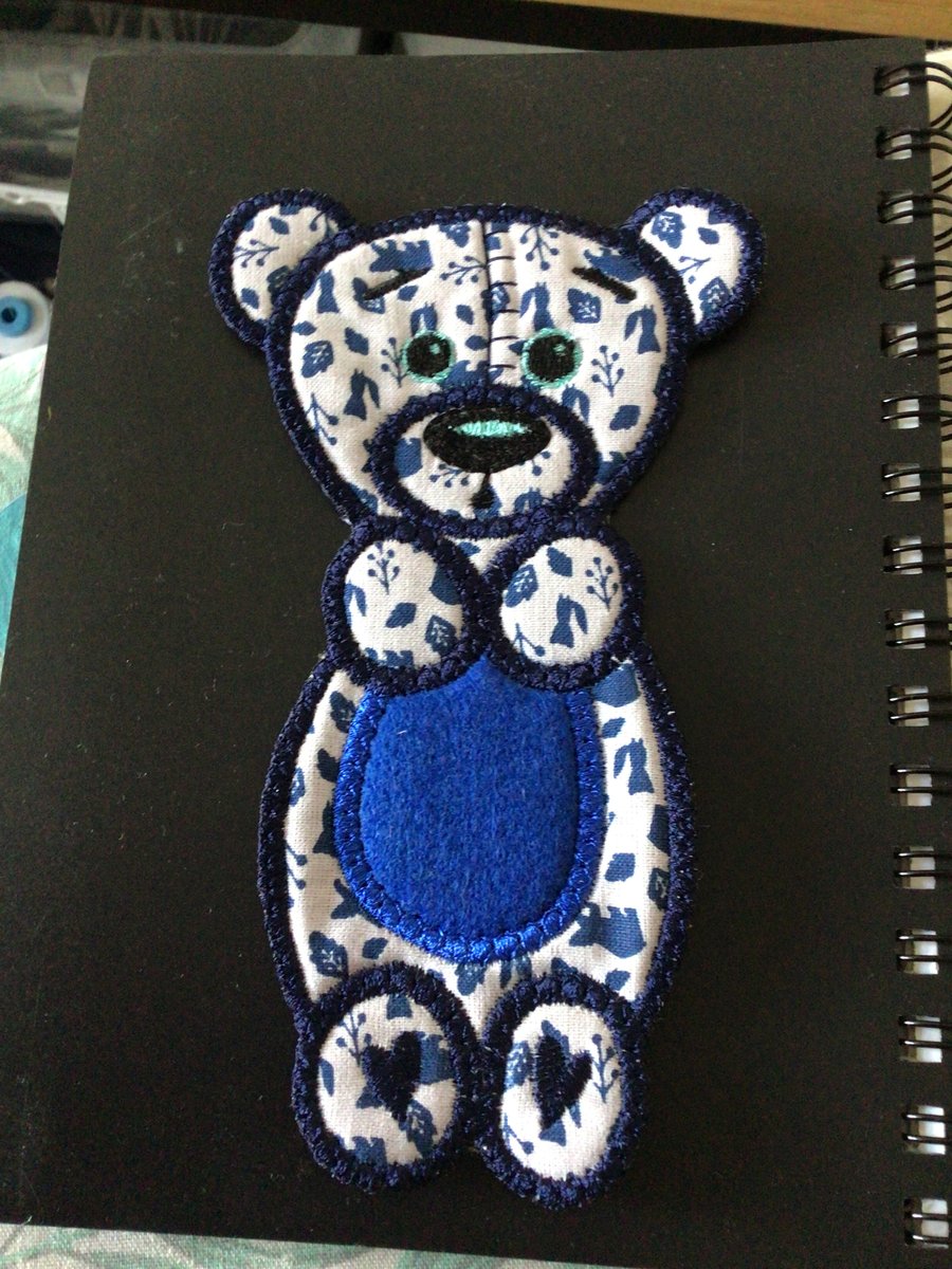 Animal bookmark Bear. Blue.