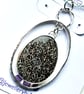 Dinosaur Bone Oval Necklace Recycled Sterling Silver Handmade Jewellery Gift