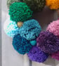 Wool Pompom Wreath, Rainbow Colours, Eclectic Bohemian Interiors, Maximalism - Image 5