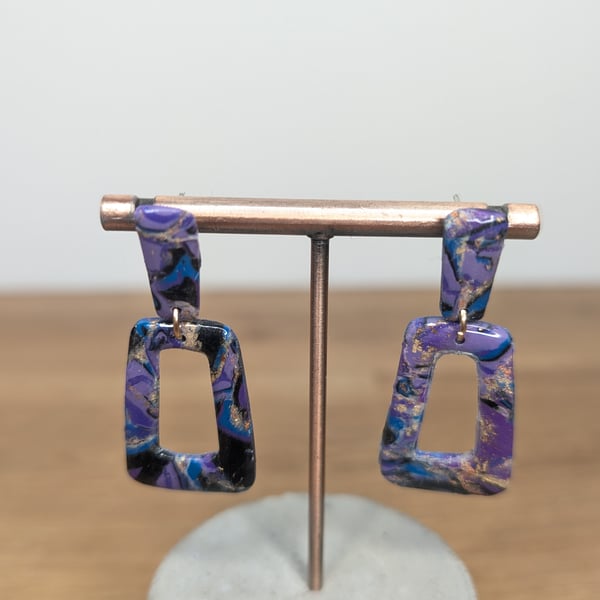 Yzma inspired  hollow trapeze dangle earrings 