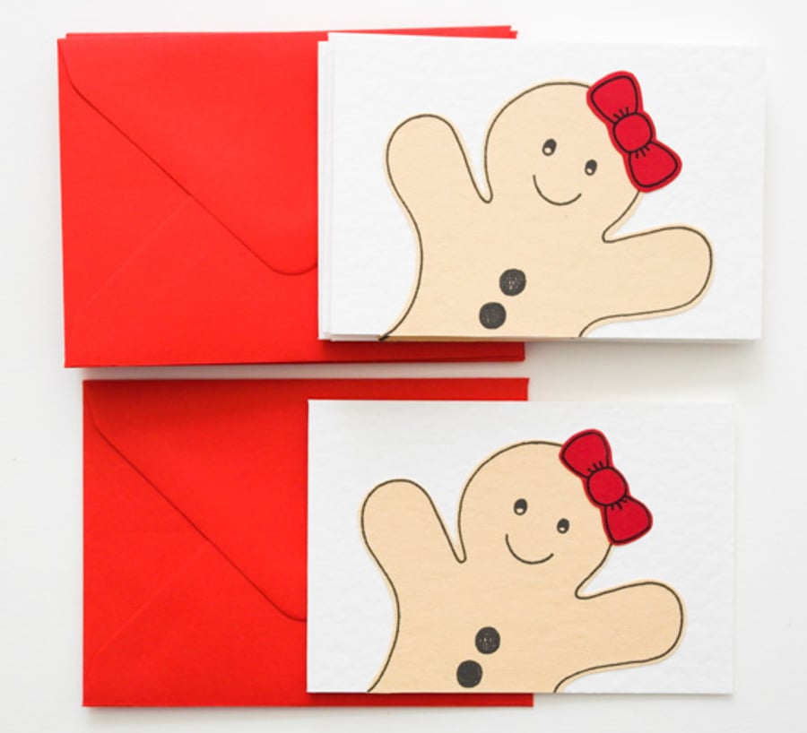 Gingerbread Woman Christmas cards, ChildrensThank you Cards 