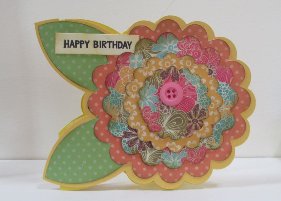 Flower Shaped Birthday Card