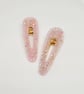 Pastel Pink Glitter Hair Clips - Image 10