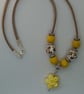 Yellow Ceramic Flower Necklace - Image 5