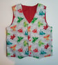 Boys waistcoat, Age 5 yrs, reversible waistcoat, Dragon waistcoat, red - Image 1
