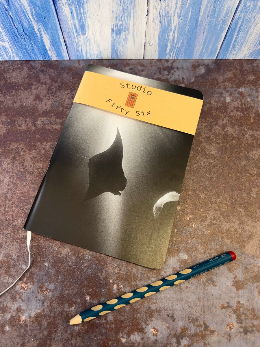 Notebook, Marine themed, A5 (ish), made from up-cycled and recycled materials.