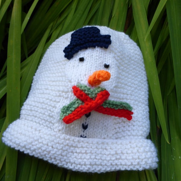 KNITTING PATTERN for a Baby's Snowman Hat