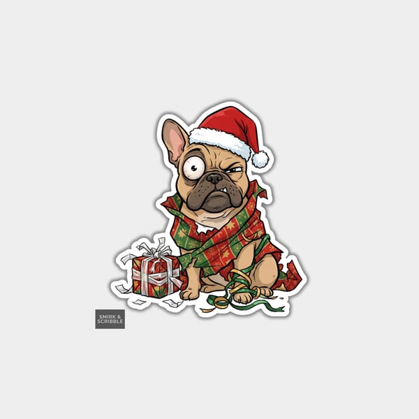 Unique Funny Christmas Sticker Xmas Decal For Adults - Cheeky Dog