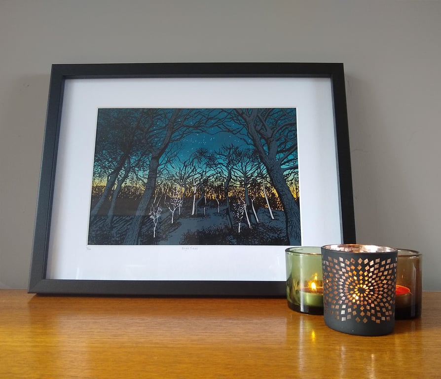 'Night Trees' original screen print