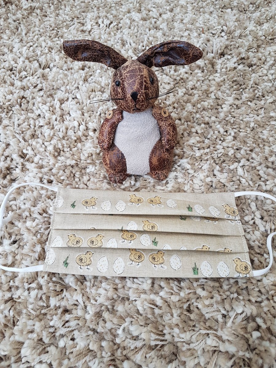 Adult face covering - Chicks and Eggs print 