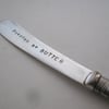 Powered by Butter, vintage spreader, yellow handle, handstamped