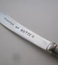 Powered by Butter, vintage spreader, yellow handle, handstamped - Image 1