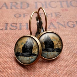 Raven In Flight Leverback Earrings (RR03)