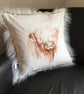 High Land Cow print faux fur cushions with Duck Feather square Pad  - Image 7