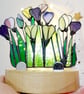 Crocus  Stained Glass Suncatcher Tea Light Holder  - Image 7