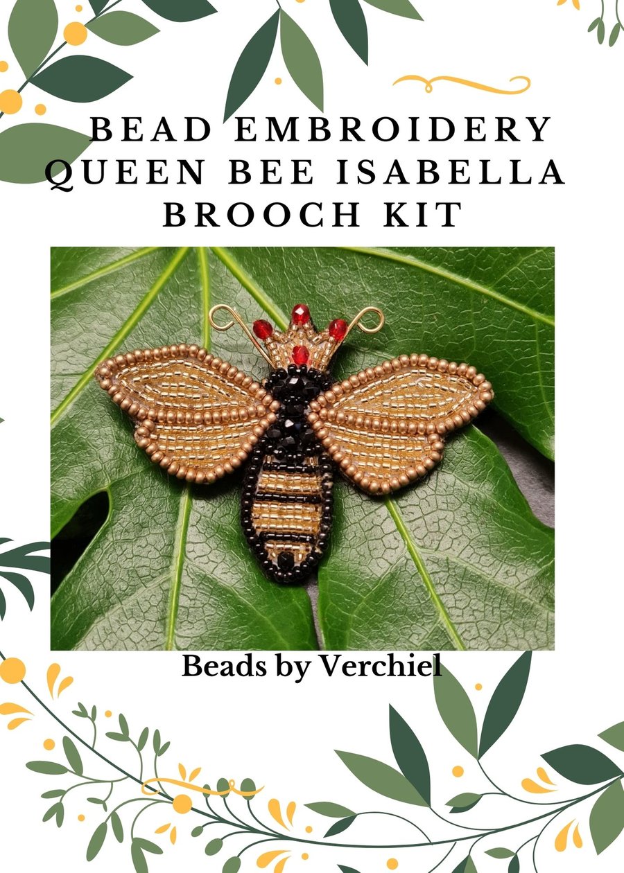 Jewellery Making - Bead embroidery Isabella Queen Bee Brooch Kit