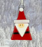 Handmade Fused Glass Santa Hanging Christmas Decoration 