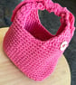 Pink Crochet bag with adjustable handles