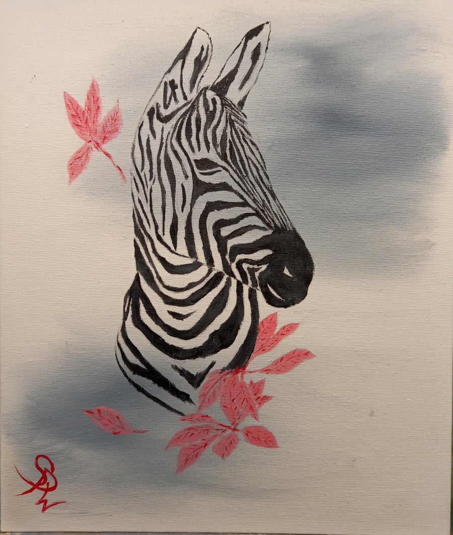 Handsome Zebra Oil Painting 