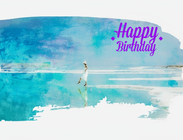 Lady by The Lake Art Birthday Card.