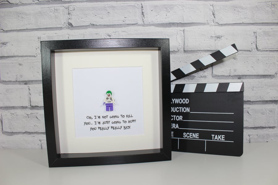 SUICIDE SQUAD - THE JOKER - FRAMED CUSTOM MINIFIGURE - AWESOME