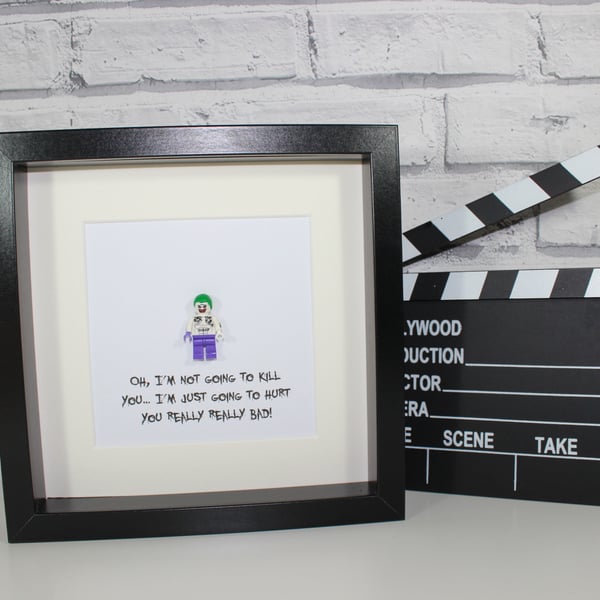 SUICIDE SQUAD - THE JOKER - FRAMED CUSTOM MINIFIGURE - AWESOME