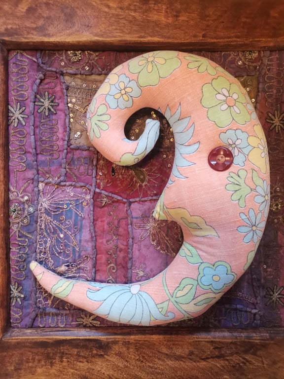 Vintage textile art moon wall hanging, moon decorations 