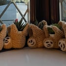 Crocheted hanging sloth 