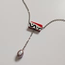 Handmade Polymer Clay Necklace  - Rhythm Drop 