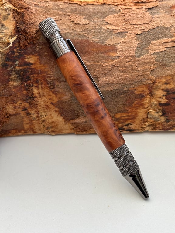 Thuya Burr Pen Handmade Elegant Twist Ballpoint 