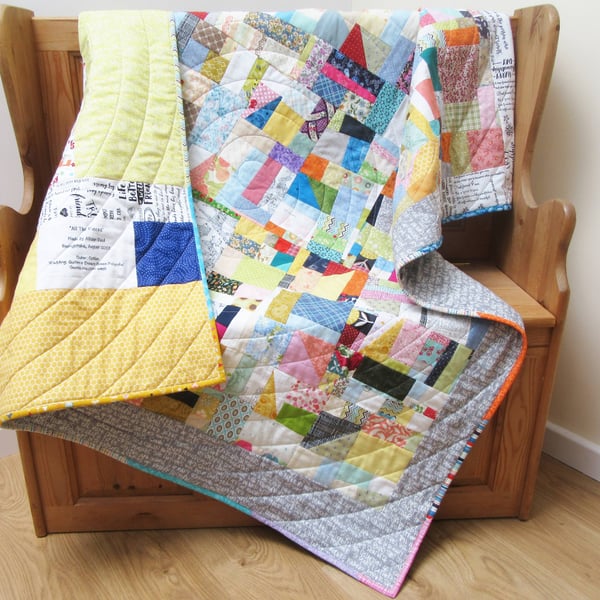 Multi-coloured Comfort Blanket for child or teen
