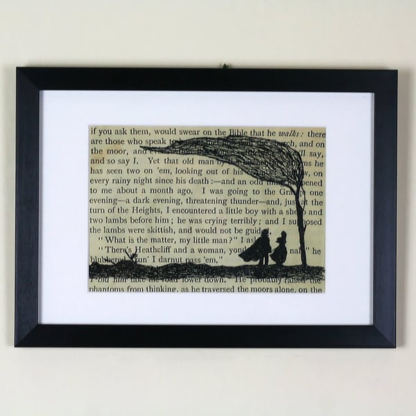 Classic Literature - Wuthering Heights Silhouette Framed Large Embroidery
