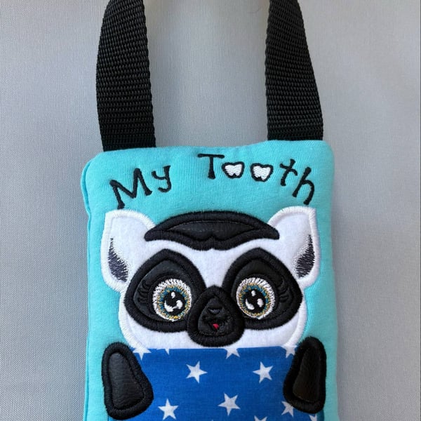  Tooth fairy Pillow, Embroidered Lemur
