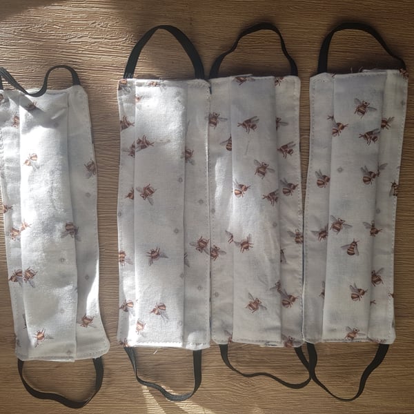 Children face mask bees , two layers